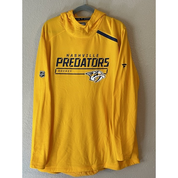 Men's 2XL NWOT Nashville Predators Fanatics Authentic Pro Rinkside Hoodie Yellow